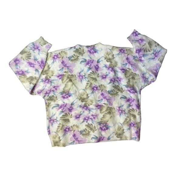 Lee Sands Women’s Orchid and Monstera Print Angora Cardigan Sweater Size 1X NWOT - Picture 12 of 14